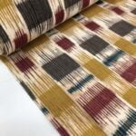 Tissu velours microfibre imprimé - kilim multicolore