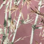 Toile de coton largeur 280 cm "Roseaux" - Rose