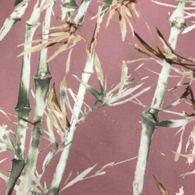 Toile de coton largeur 280 cm "Roseaux" - Rose