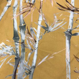 Toile de coton largeur 280 cm  "Roseaux" - Moutarde