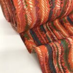 Tissu velours microfibre imprimé - Linéa Multicolore, orange