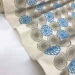 Toile coton brodé "Cerchio" Edizione Gianni di Roma - Gris, Bleu ciel