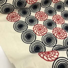 Toile coton brodé "Cerchio" Edizione Gianni di Roma - Bleu, rouge