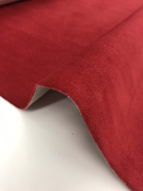 Tissu Velours Ras Rouge Neuf - Dimensions : 3m80 X 0m60 - Parfait Pour Couture, Ameublement, Décoration
