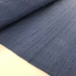 Tissu uni 100% soie "Soie sauvage" - Bleu