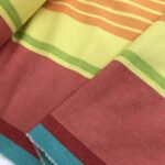 Toile 100% coton "Bayadère" Multicolore - Rouge, jaune, vert, bleu, orange
