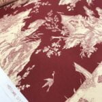 Toile de jouy largeur 280 cm "Histoire d' eau" édition Thevenon Paris - Rouge