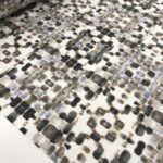 Tissu enduit  imprimé "Mosaïque gris"