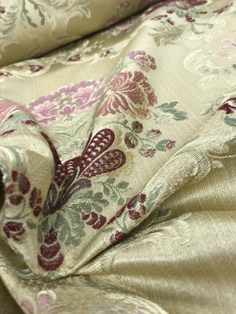 Tissu Taffetas Baroque Noir/chocolat - Vendu Au Mètre, 125 Cm De Large, Fabriqué En France