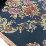 Tissu jacquard Empire Baroque - Bleu