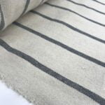 Toile coton rayures Saint Trop - Gris anthracite