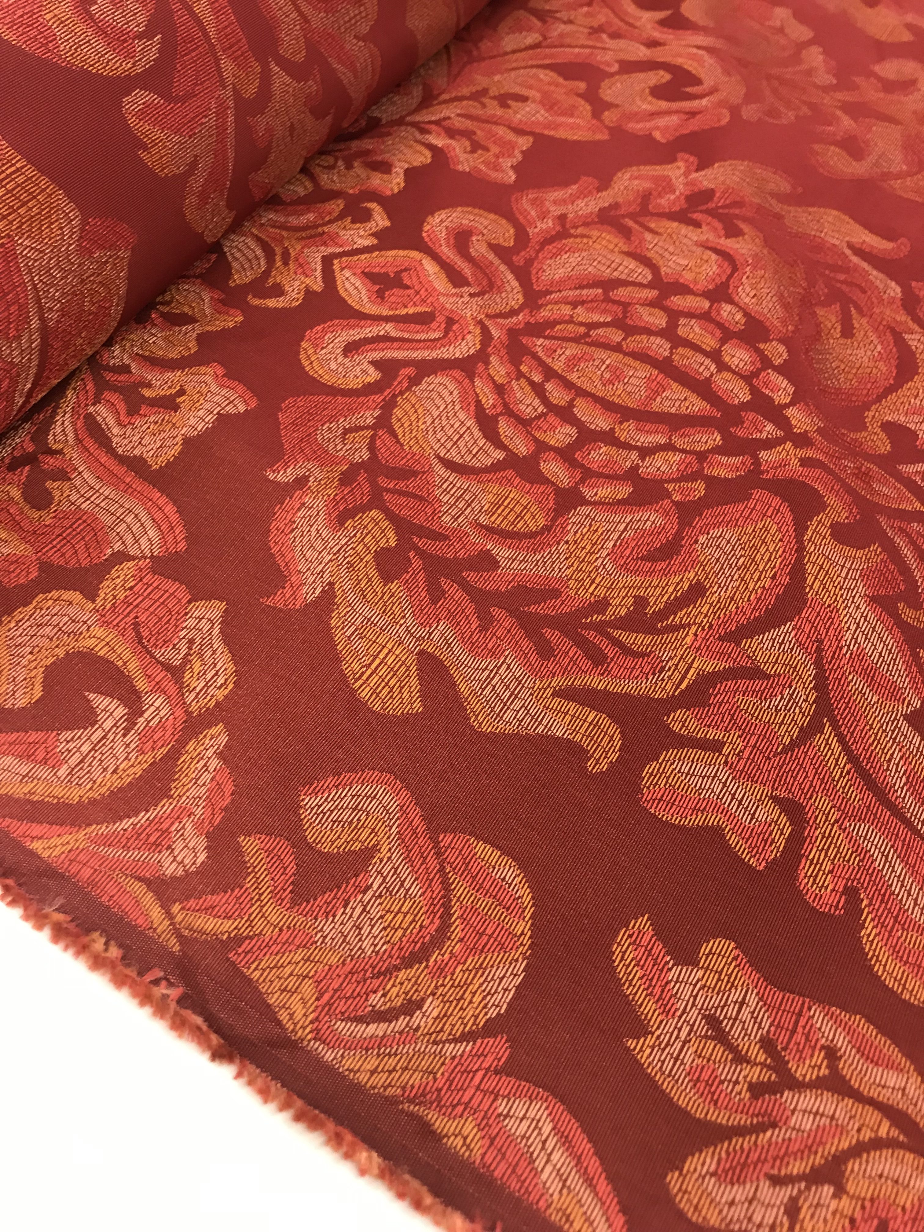 Tissu Ancien Broché Bleu Brillant En Soie - 1,25m X 0,93m, Neuf, Pour Couture Ou Déco