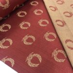Tissu jacquard empire Napoléon Couronne - Rouge