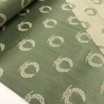 Tissu jacquard empire Napoléon Couronne - Vert