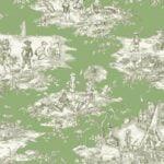 Toile de jouy largeur 280 cm "Histoire d' eau" édition Thevenon Paris - Vert