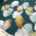 Toile de coton "Céline"  édition Thevenon Paris - Bleu canard OEKO-TEX