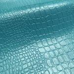 Simili cuir "Croco" - Bleu turquoise