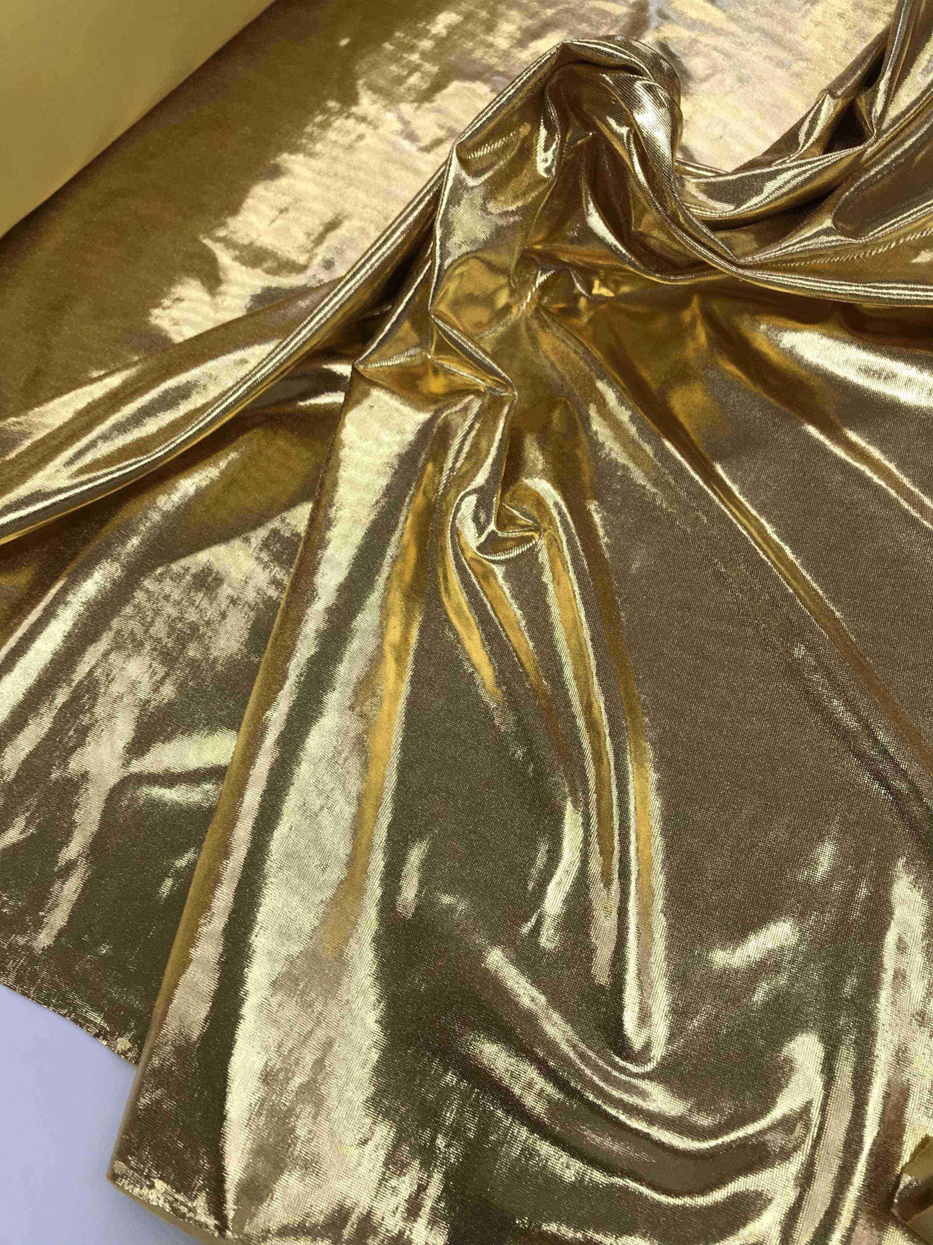 Tissu lamé stretch Glossy - Doré - Papin Tissus
