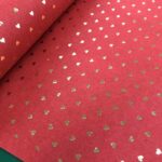 Tissu Feutrine - Rouge cœur doré