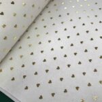 Tissu Feutrine - Blanc Cœur doré