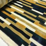 Tissu jacquard velours Andina - Multicolore, bleu, orange, gris, écru