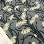 Tissu jersey viscose Fleurs - fond bleu