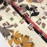 Tissu viscose Fleurs Poppy - Fond écru
