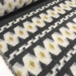 Tissu lainage Losange 50% Laine, 10% Mohair - Gris, blanc, ocre
