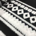 Tissu lainage Fantaisie Noir, blanc