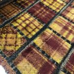 Tissu lainage Fantaisie et carreaux Bordeaux, jaune