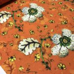 Tissu jersey viscose Fleurs - Fond orange