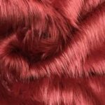 Tissu fausse fourrure poil long - Bordeaux