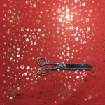 Tissu Feutrine - Rouge étoile doré