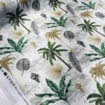 Tissu coton imprimé Jamaïque - Fond écru