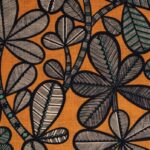 Tissu Lin/Viscose Fao édition Thevenon Paris - Noir fond jaune cumin OEKO-TEX