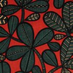 Tissu Lin/Viscose Fao édition Thevenon Paris - Noir fond rouge OEKO-TEX