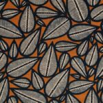 Tissu Lin/Viscose Lima édition Thevenon Paris - Noir fond orange OEKO-TEX