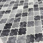 Toile de coton mosaïque  - Gris, blanc