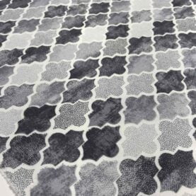 Toile de coton mosaïque  - Gris, blanc