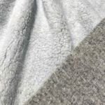 Tissu lainage véritable Teddy Sweat 20% Laine -  BLeu gris clair