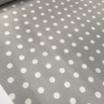 Tissu coton enduit cretonne Oeko-tex Pois blanc - Gris