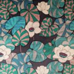 Tissu velours "Idris"  édition Thevenon Paris - Vanille, vert fond chocolat OEKO-TEX