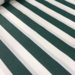 Tissu d'extérieur à rayures grande largeur 320cm Escale - Vert sapin, blanc