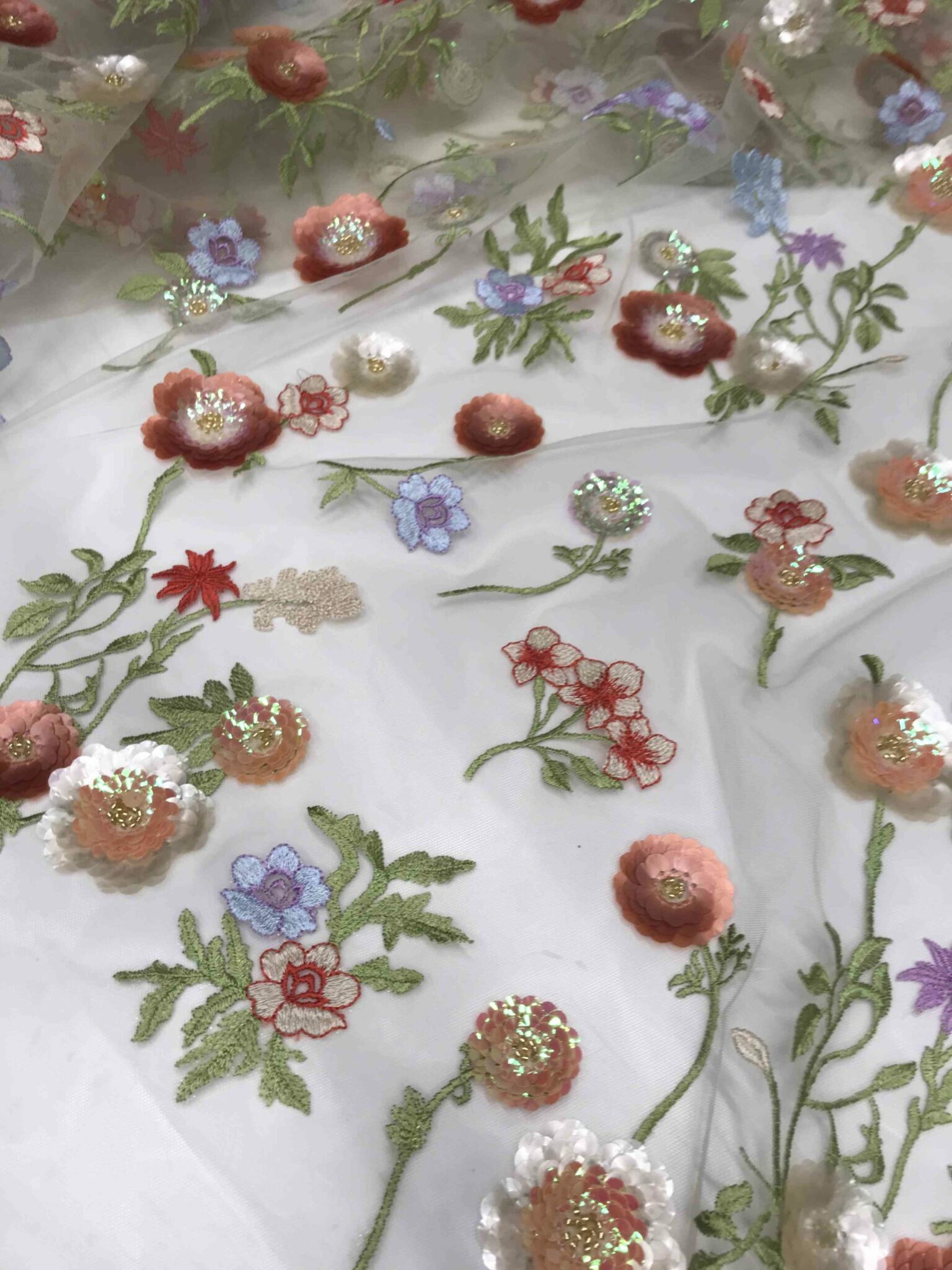 Miroir Paire Fleur Applique Perlé En Dentelle Pour Robe De Fête