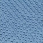 Tissu minky doudou à pois - Bleu gris