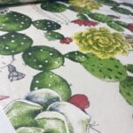 Tissu enduit  imprimé "Cactus" Multicolore