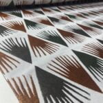 Jacquard éventail brique taupe vert