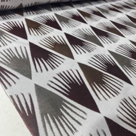 Jacquard éventail brique taupe rouge