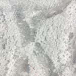 Tissu dentelle motif fleurie - Blanc