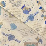 Tissu coton imprimé Bio Certifié GOTS Nuit bleu - Bleu, fond beige